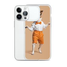 Happy Dancing Dog Beige iPhone Case