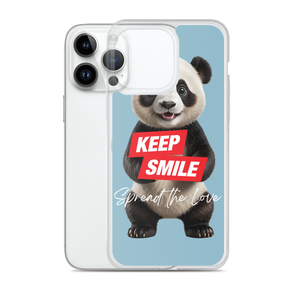 Keep Smile Blue Panda iPhone Case