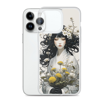 Oriental Lady with Yellow Flowers iPhone Case