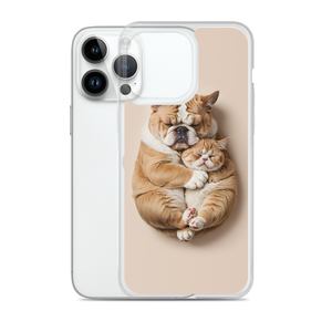 Cute Baby Cat and Dog Sleep iPhone Case