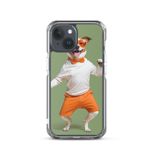 Funny Dancing Dog Green iPhone Case