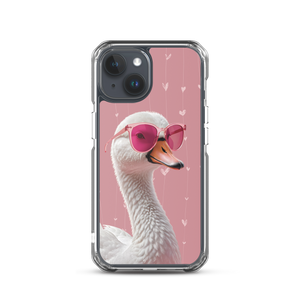 Cute Pink Swan iPhone Case