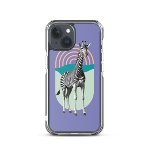 Giraffe Zebra Purple iPhone Case