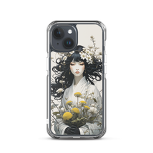 Oriental Lady with Yellow Flowers iPhone Case