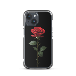 Red Rose on Black iPhone Case