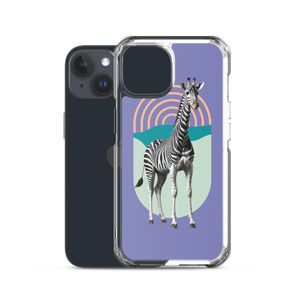 Giraffe Zebra Purple iPhone Case