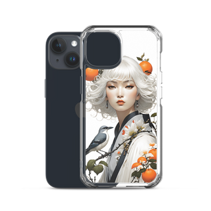 Beauty Lady with Orange and Bird iPhone Case