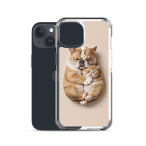 Cute Baby Cat and Dog Sleep iPhone Case