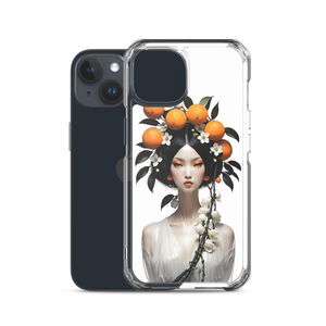 Beauty Lady with Orange Fruits iPhone Case