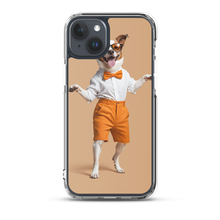 Happy Dancing Dog Beige iPhone Case