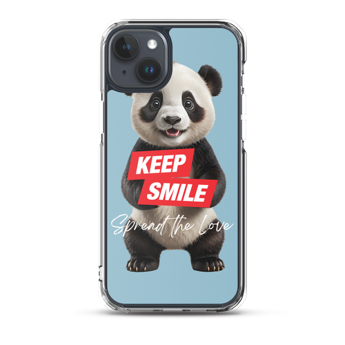 Keep Smile Blue Panda iPhone Case