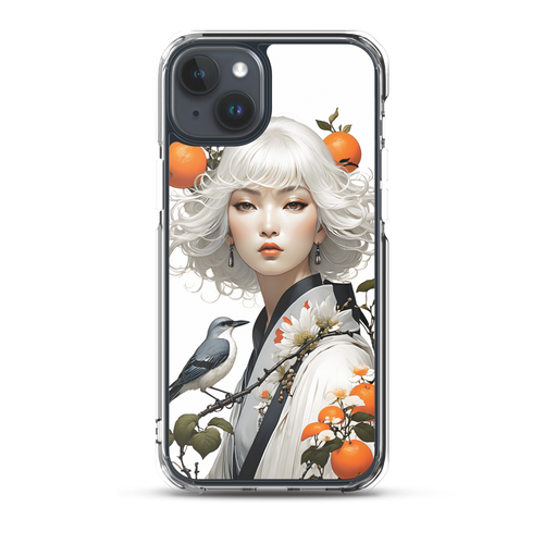 Beauty Lady with Orange and Bird iPhone Case