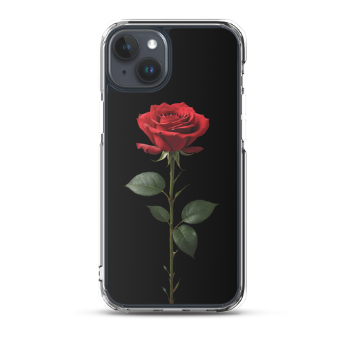 Red Rose on Black iPhone Case