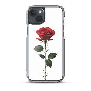 Red Rose on White iPhone Case