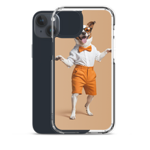 Happy Dancing Dog Beige iPhone Case