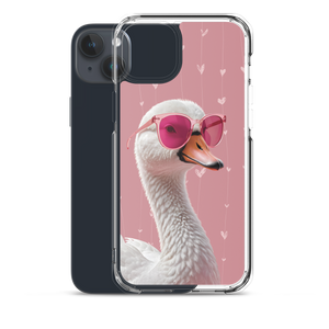 Cute Pink Swan iPhone Case