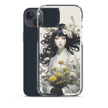 Oriental Lady with Yellow Flowers iPhone Case