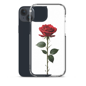 Red Rose on White iPhone Case