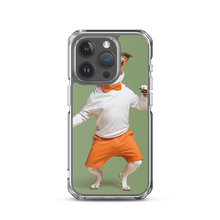 Funny Dancing Dog Green iPhone Case