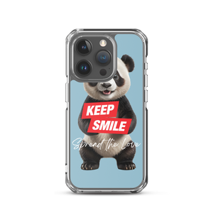 Keep Smile Blue Panda iPhone Case