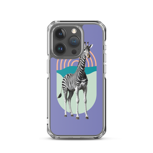 Giraffe Zebra Purple iPhone Case