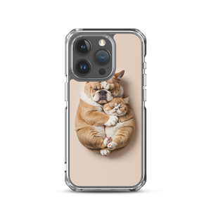 Cute Baby Cat and Dog Sleep iPhone Case