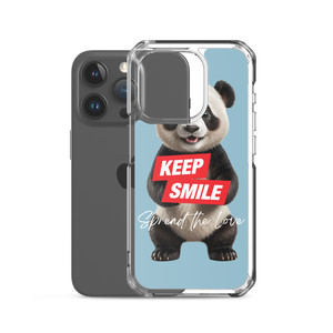 Keep Smile Blue Panda iPhone Case