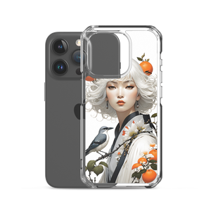 Beauty Lady with Orange and Bird iPhone Case