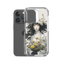 Oriental Lady with Yellow Flowers iPhone Case