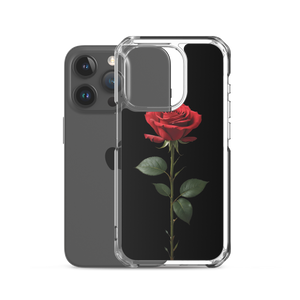 Red Rose on Black iPhone Case