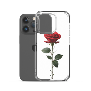 Red Rose on White iPhone Case