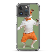 Funny Dancing Dog Green iPhone Case