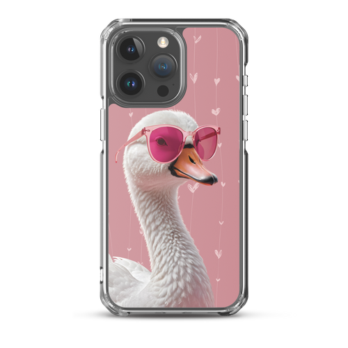 Cute Pink Swan iPhone Case