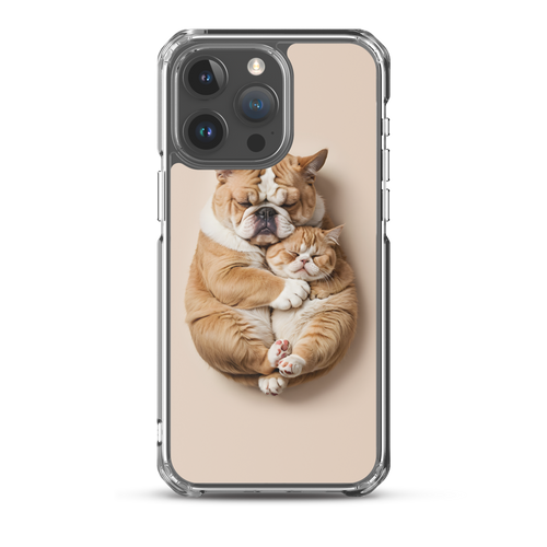 Cute Baby Cat and Dog Sleep iPhone Case