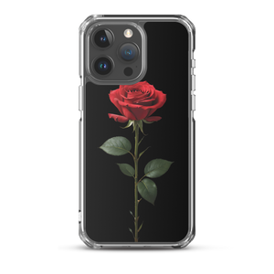 Red Rose on Black iPhone Case