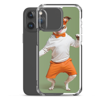 Funny Dancing Dog Green iPhone Case