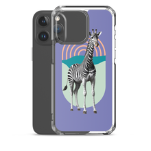 Giraffe Zebra Purple iPhone Case