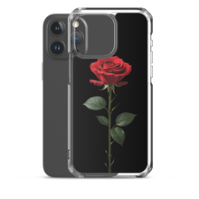 Red Rose on Black iPhone Case