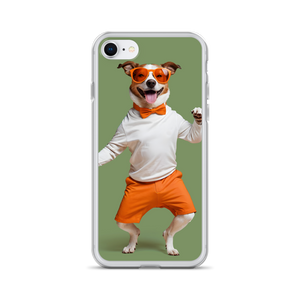 Funny Dancing Dog Green iPhone Case