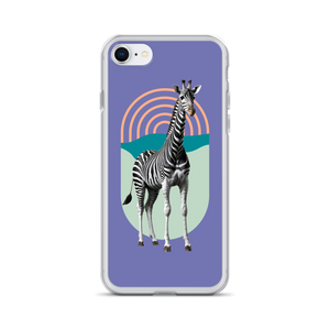 Giraffe Zebra Purple iPhone Case