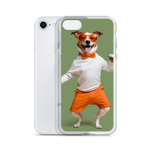 Funny Dancing Dog Green iPhone Case