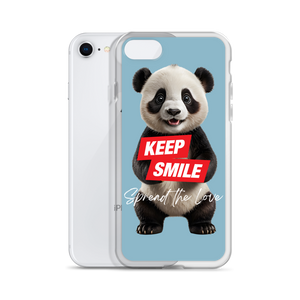 Keep Smile Blue Panda iPhone Case