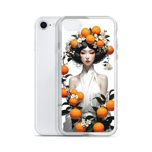 Oriental Lady with Orange Fruits iPhone Case