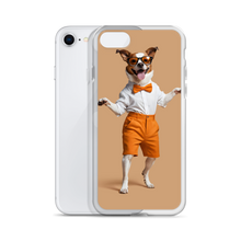 Happy Dancing Dog Beige iPhone Case