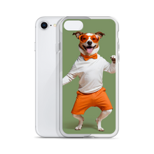 Funny Dancing Dog Green iPhone Case