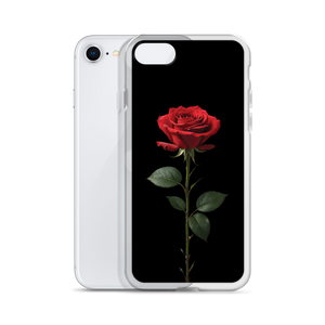 Red Rose on Black iPhone Case