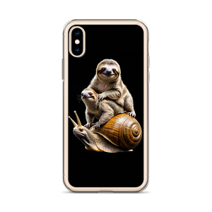 Sloth Riding A Snail iPhone Case