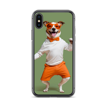 Funny Dancing Dog Green iPhone Case