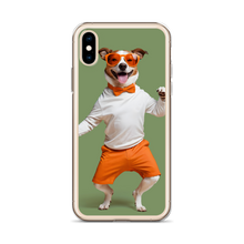 Funny Dancing Dog Green iPhone Case