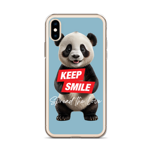 Keep Smile Blue Panda iPhone Case